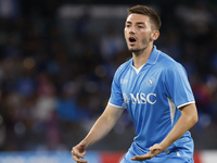 Napoli's Billy Gilmour reacts during the Serie A soccer match between SSC Napoli and Monza at Stadio Maradona in Naples, Italy, on September...