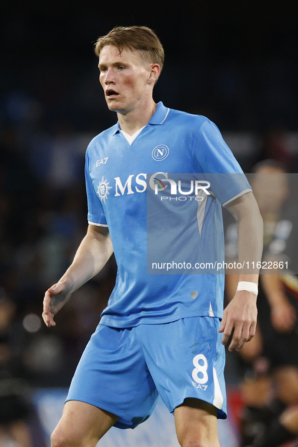 Scott McTominay of Napoli during the Serie A soccer match between SSC Napoli and Monza at Stadio Maradona in Naples, Italy, on September 29,...