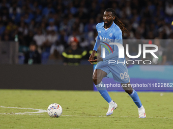 Napoli's Frank Zambo Anguissa is seen in action during the Serie A soccer match SSC Napoli - Monza at Stadio Maradona in Naples, Italy, on S...