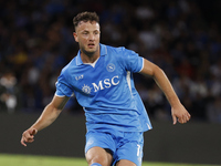 Napoli's Amir Rrahmani controls the ball during the Serie A soccer match SSC Napoli vs. Monza at Stadio Maradona in Naples, Italy, on Septem...