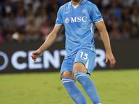 Napoli's Amir Rrahmani is in action during the Serie A soccer match between SSC Napoli and Monza at Stadio Maradona in Naples, Italy, on Sep...