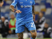 Matteo Politano of Napoli is in action during the Serie A soccer match between SSC Napoli and Monza at Stadio Maradona in Naples, Italy, on...