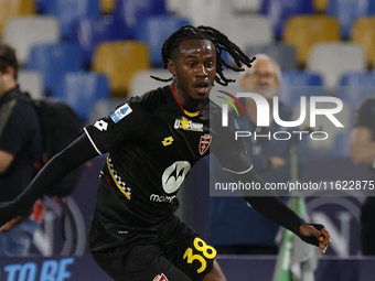 Monza's Warren Bondo is seen in action during the Serie A soccer match SSC Napoli vs. Monza at Stadio Maradona in Naples, Italy, on Septembe...