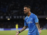 Matteo Politano of Napoli reacts during the Serie A soccer match between SSC Napoli and Monza at Stadio Maradona in Naples, Italy, on Septem...