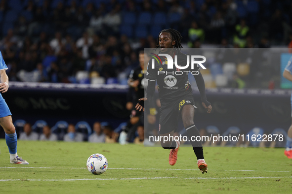 Monza's Warren Bondo is seen in action during the Serie A soccer match SSC Napoli vs. Monza at Stadio Maradona in Naples, Italy, on Septembe...