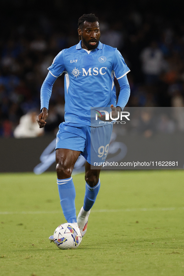 Napoli's Frank Zambo Anguissa is seen in action during the Serie A soccer match SSC Napoli - Monza at Stadio Maradona in Naples, Italy, on S...