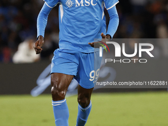 Napoli's Frank Zambo Anguissa is seen in action during the Serie A soccer match SSC Napoli - Monza at Stadio Maradona in Naples, Italy, on S...