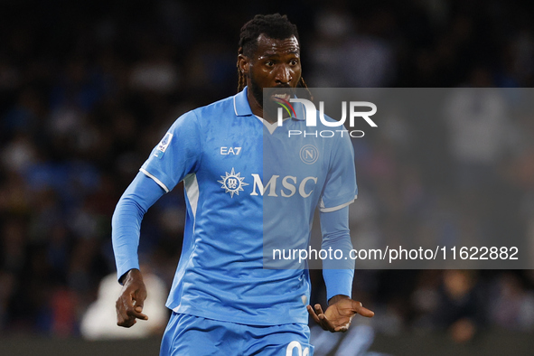 Napoli's Frank Zambo Anguissa is seen in action during the Serie A soccer match SSC Napoli - Monza at Stadio Maradona in Naples, Italy, on S...