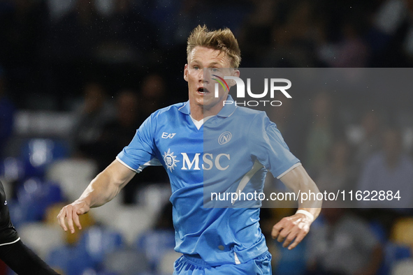 Napoli's Scott McTominay is seen in action during the Serie A soccer match SSC Napoli vs. Monza at Stadio Maradona in Naples, Italy, on Sept...