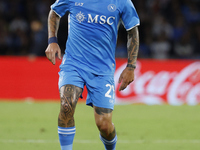 Napoli's Matteo Politano controls the ball during the Serie A soccer match between SSC Napoli and Monza at Stadio Maradona in Naples, Italy,...