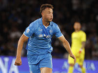 Napoli's Amir Rrahmani is in action during the Serie A soccer match between SSC Napoli and Monza at Stadio Maradona in Naples, Italy, on Sep...