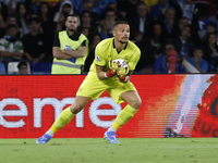 Napoli's Elia Caprile is seen in action during the Serie A soccer match SSC Napoli vs. Monza at Stadio Maradona in Naples, Italy, on Septemb...