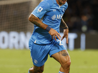 Napoli's Matteo Politano controls the ball during the Serie A soccer match between SSC Napoli and Monza at Stadio Maradona in Naples, Italy,...