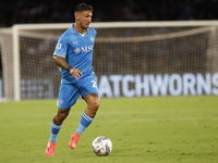 Matteo Politano of Napoli is in action during the Serie A soccer match between SSC Napoli and Monza at Stadio Maradona in Naples, Italy, on...