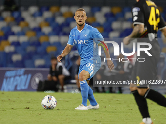 Napoli's Stanislav Lobotka controls the ball during the Serie A soccer match between SSC Napoli and Monza at Stadio Maradona in Naples, Ital...