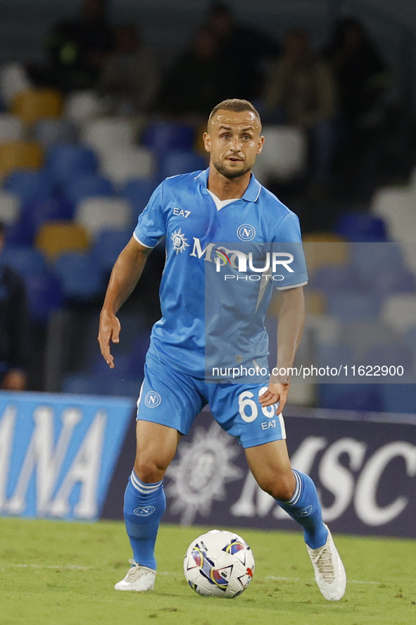 Napoli's Stanislav Lobotka is seen in action during the Serie A soccer match SSC Napoli vs. Monza at Stadio Maradona in Naples, Italy, on Se...