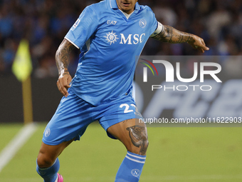 Napoli's Giovanni Di Lorenzo controls the ball during the Serie A soccer match between SSC Napoli and Monza at Stadio Maradona in Naples, It...