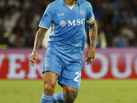 Napoli's Giovanni Di Lorenzo controls the ball during the Serie A soccer match SSC Napoli vs. Monza at Stadio Maradona in Naples, Italy, on...