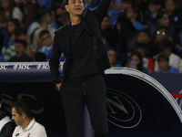 Alessandro Nesta, coach of Monza, reacts during the Serie A soccer match between SSC Napoli and Monza at Stadio Maradona in Naples, Italy, o...