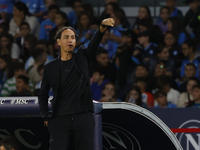 Alessandro Nesta, coach of Monza, reacts during the Serie A soccer match between SSC Napoli and Monza at Stadio Maradona in Naples, Italy, o...