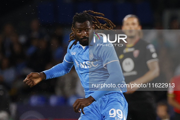 Napoli's Frank Zambo Anguissa is seen in action during the Serie A soccer match SSC Napoli vs. Monza at Stadio Maradona in Naples, Italy, on...