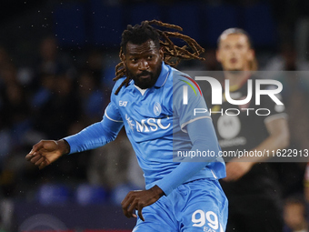 Napoli's Frank Zambo Anguissa is seen in action during the Serie A soccer match SSC Napoli vs. Monza at Stadio Maradona in Naples, Italy, on...