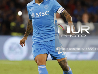 Napoli's Giovanni Di Lorenzo controls the ball during the Serie A soccer match between SSC Napoli and Monza at Stadio Maradona in Naples, It...