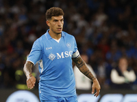 Napoli's Giovanni Di Lorenzo looks on during the Serie A soccer match between SSC Napoli and Monza at Stadio Maradona in Naples, Italy, on S...