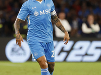 Napoli's Giovanni Di Lorenzo looks on during the Serie A soccer match between SSC Napoli and Monza at Stadio Maradona in Naples, Italy, on S...