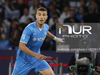 Napoli's Alessandro Buongiorno is seen in action during the Serie A soccer match SSC Napoli - Monza at Stadio Maradona in Naples, Italy, on...