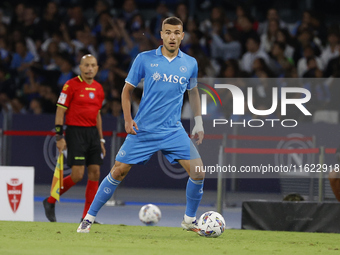 Napoli's Alessandro Buongiorno is seen in action during the Serie A soccer match SSC Napoli - Monza at Stadio Maradona in Naples, Italy, on...