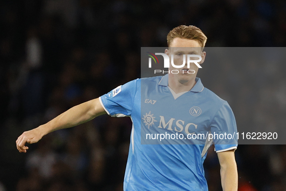 Scott McTominay of Napoli is seen in action during the Serie A soccer match between SSC Napoli and Monza at Stadio Maradona in Naples, Italy...