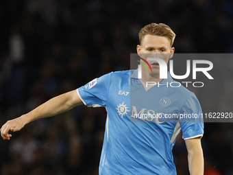 Scott McTominay of Napoli is seen in action during the Serie A soccer match between SSC Napoli and Monza at Stadio Maradona in Naples, Italy...