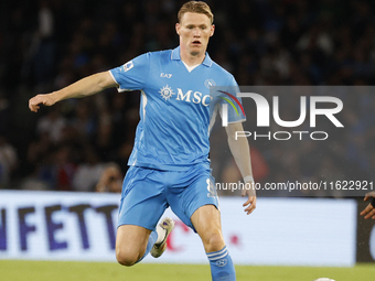 Scott McTominay of Napoli is seen in action during the Serie A soccer match between SSC Napoli and Monza at Stadio Maradona in Naples, Italy...