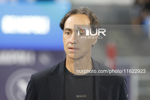 Alessandro Nesta coaches Monza before the Serie A soccer match between SSC Napoli and Monza at Stadio Maradona in Naples, Italy, on Septembe...