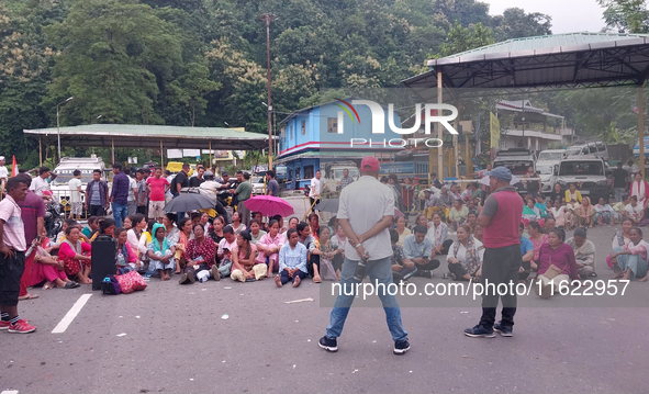 Local people and supporters participate in a 12-hour strike in Darjeeling, Mirik, and nearby hills of Darjeeling district in West Bengal for...