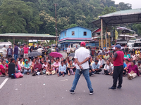 Local people and supporters participate in a 12-hour strike in Darjeeling, Mirik, and nearby hills of Darjeeling district in West Bengal for...