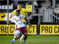 RKC player Dario van de Buijs and AFC Ajax Amsterdam forward Brian Brobbey during the match RKC vs. Ajax at the Mandemakers Stadium for the...