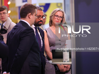 James Cleverly MP and his wife Susannah Cleverly talk to Animal Free Research UK at the Conservative Party Conference at the International C...