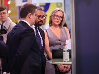 James Cleverly MP and his wife Susannah Cleverly talk to Animal Free Research UK at the Conservative Party Conference at the International C...