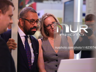 James Cleverly MP and his wife Susannah Cleverly talk to Animal Free Research UK at the Conservative Party Conference at the International C...