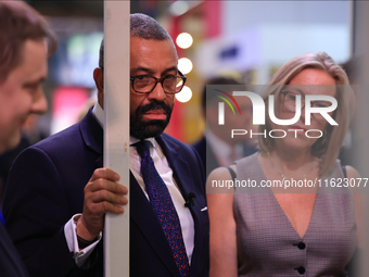 James Cleverly MP and his wife Susannah Cleverly talk to Animal Free Research UK at the Conservative Party Conference at the International C...