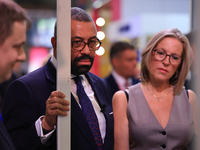 James Cleverly MP and his wife Susannah Cleverly talk to Animal Free Research UK at the Conservative Party Conference at the International C...