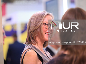 Susannah Cleverly attends the Conservative Party Conference at the International Conference Centre in Birmingham, England, on September 30,...