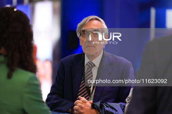 John Redwood at the Conservative Party Conference at the International Conference Centre in Birmingham, England, on September 30, 2024. 