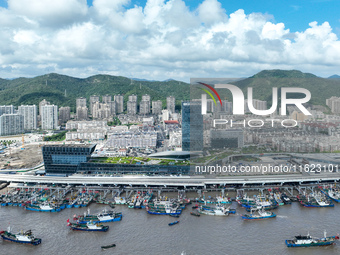 Many fishing boats dock at Shenjiamen Fishing Port in Putuo district of Zhoushan City, Zhejiang province, in Zhoushan, China, on September 3...