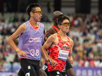 Kenya Karasawa of Team Japan competes in the Men's 5000m T11 Final on day two of the Paris 2024 Summer Paralympic Games at the Stade de Fran...