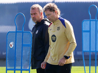 Hansi Flick during FC Barcelona training at the Joan Gamper sports city, prior to the Champions League match against Young Boys, in Barcelon...