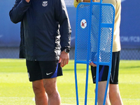 Hansi Flick during FC Barcelona training at the Joan Gamper sports city, prior to the Champions League match against Young Boys, in Barcelon...