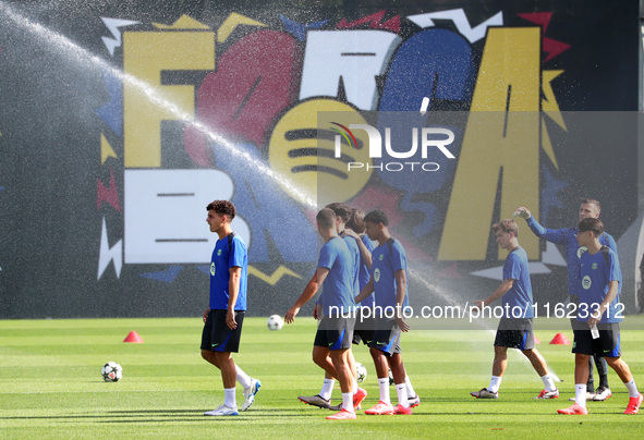 FC Barcelona trains at the Joan Gamper sports city, prior to the Champions League match against Young Boys, in Barcelona, Spain, on Septembe...